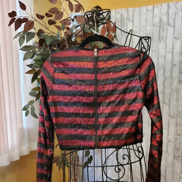 Zara Sequined Crop Top - Picture 3 of 9